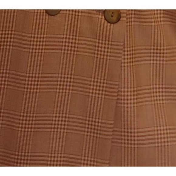KS. Klaus Steilmann Vintage Light Peach and Brown Plaid Womens Blazer38 - Picture 2 of 15